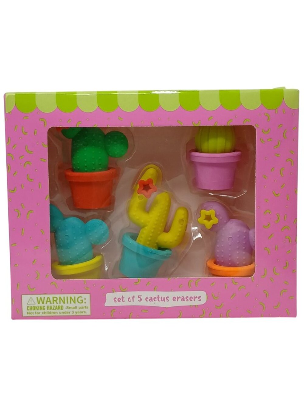Cactus Shaped Erasers In Fun Pastel Colors For Kids & Adults Open Box #GS-6